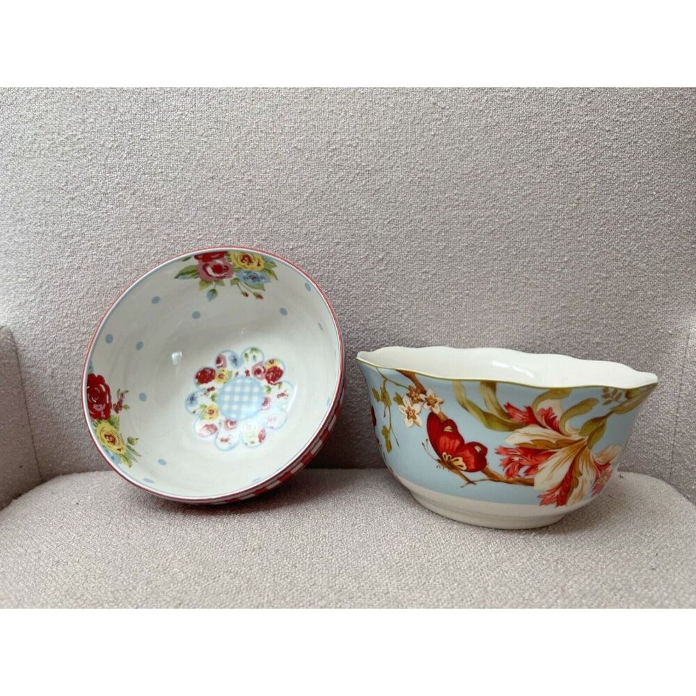 2 / 222 Fifth New Country Soup Summer Botanical Lutece Fleur Rouge Cereal Bowl